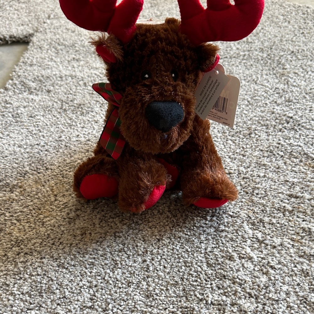 Christmas moose stuffed animal
